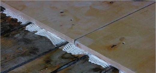 Leveling an old wooden floor with plywood without joists Leveling an old wooden floor with plywood